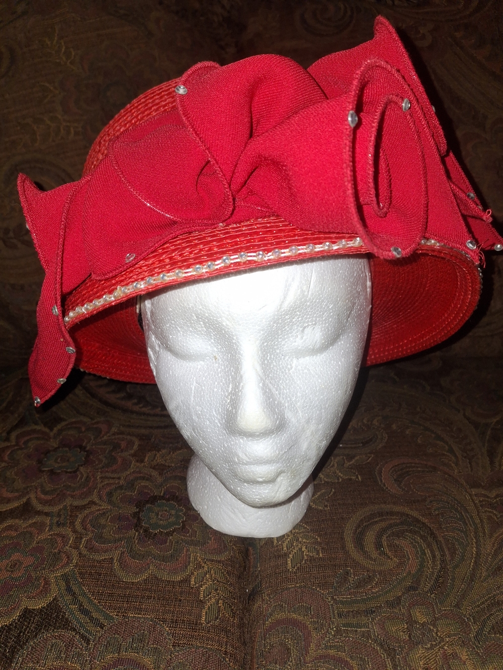 Portofino by Juliana Red Decorative Women's Dress Hat